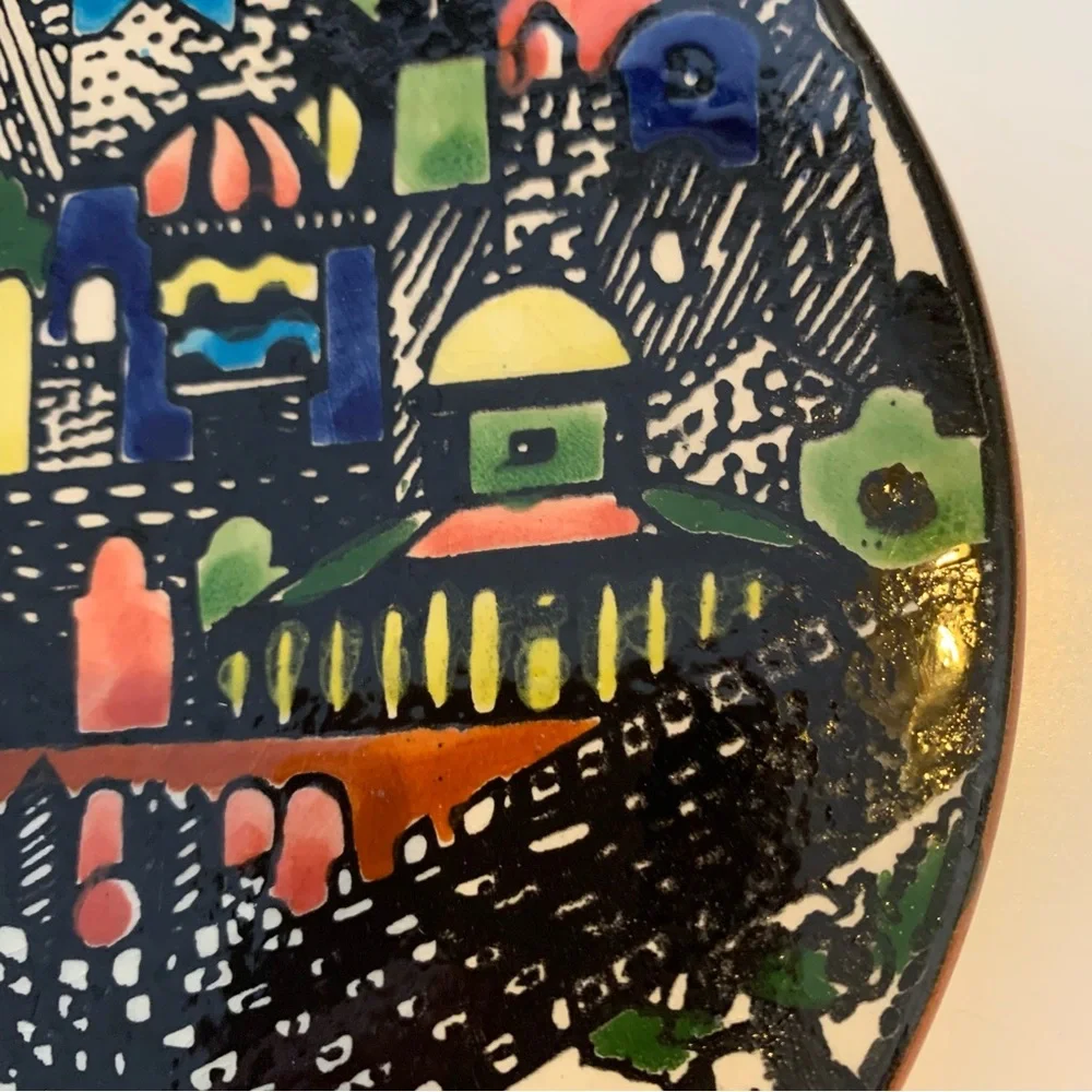 🕌🌍 Colorful Jerusalem Souvenir Plate – Bring the Holy City to Your Home! 🌍🕌